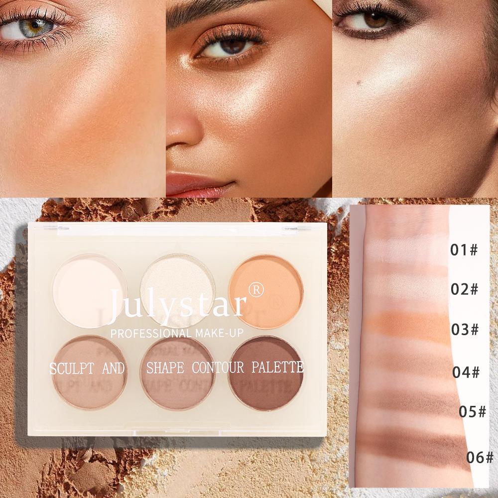 Vibrant Girl Ice Cream Sechsfarben-Rouge; Aufhellender, natürlicher Make-up-Effekt, pigmentiert, matt, feine Textur, mattes Rouge, einteilige Konturplatte