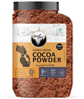 Forest Found 100% Pure Dark Cocoa Powder 900g | Unsweetened Natural Cacao for Baking, Cake, Chocolate Making & Smoothies | Rich Aroma, Gluten Free,