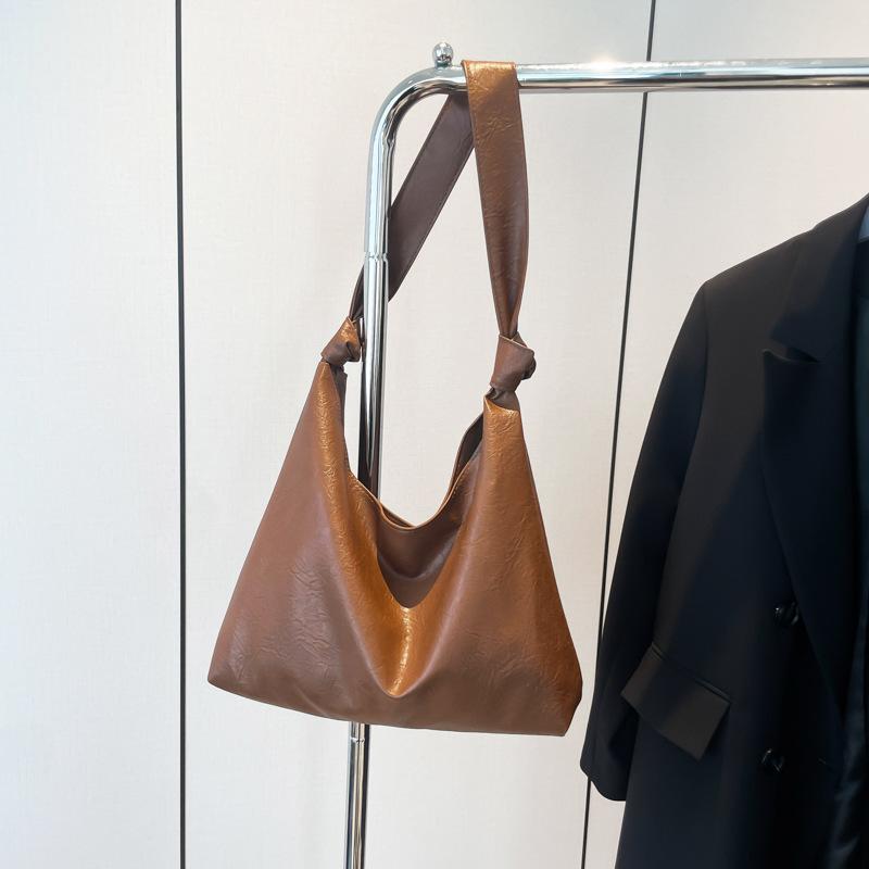 

Ретро сумка женская осень 2025 новая модная простая высококлассная сумка через плечо повседневная универсальная сумка-тоут большая сумка коричневый