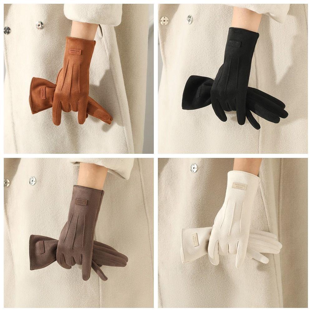 Soft Winter Cycling Gloves Thick Suede Gloves Gift Women Mittens  Girls