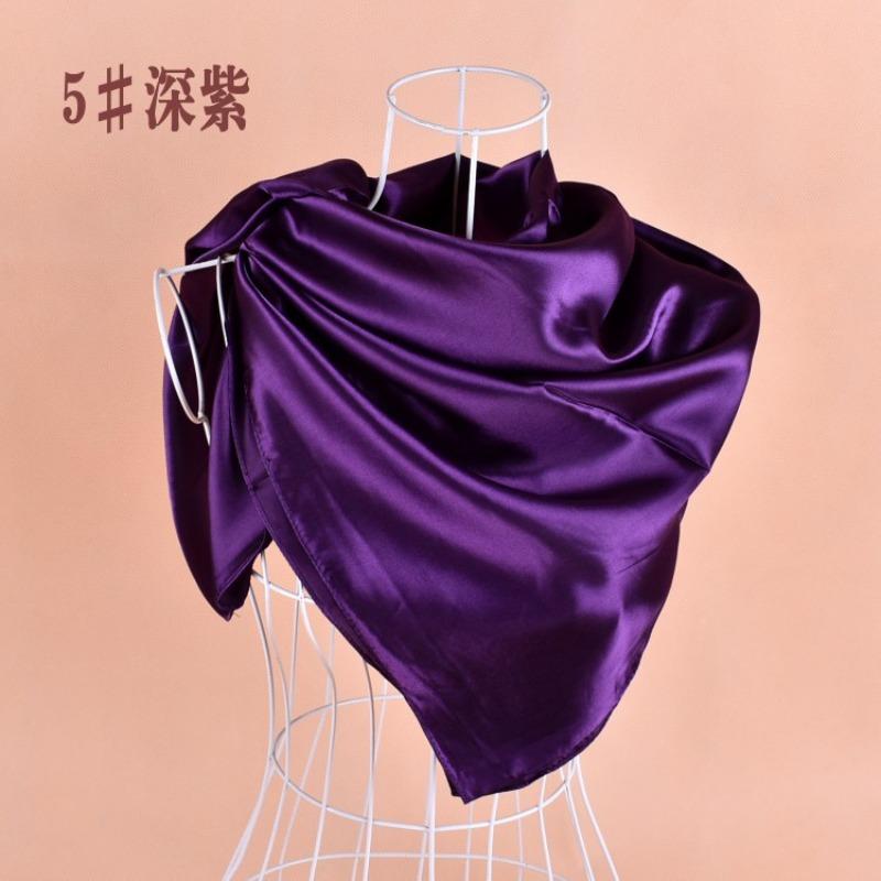 Selected solid color imitation silk generous silk scarf, women's silk scarf 90 * 90 color diced versatile scarf