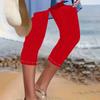 Women's Fashion Solid Color Elastic Waist High Waist Tie Diamond Slimming Bottom Pants