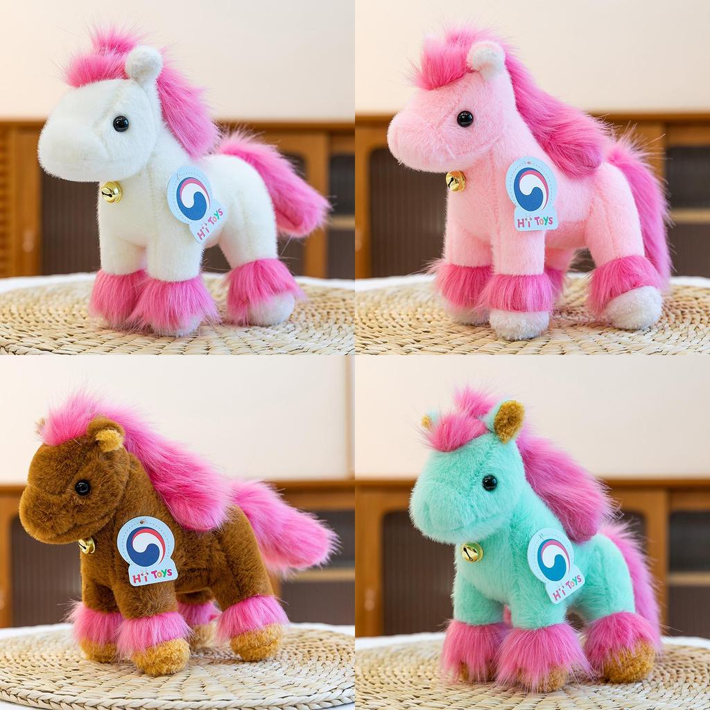 Year Of The Horse Plush Toy Cute Bell Pony Doll Kids Gift For Children