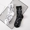 Harajuku Hip-Hop Street Sports Skate Socks Tie Dye Lightning Designer Happy White Socks Women