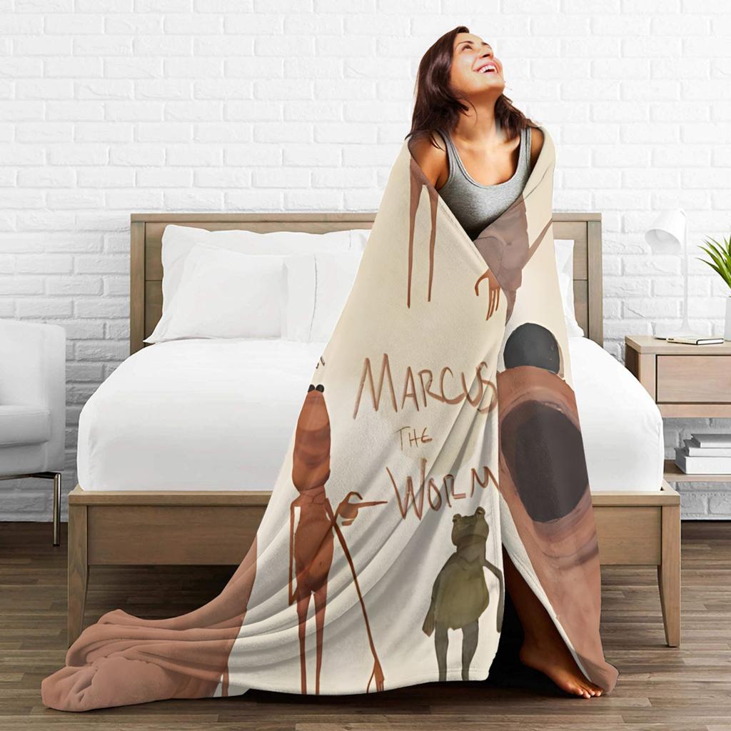 Marcus the Worm Blanket  Fuzzy Funny Soft Throw Blanket for Bed Sofa Autumn/Winter,