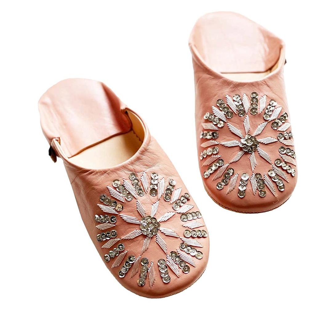 Sequined Babouche Bags Bridal Rose LL [dear Morocco] // // (26 cm)