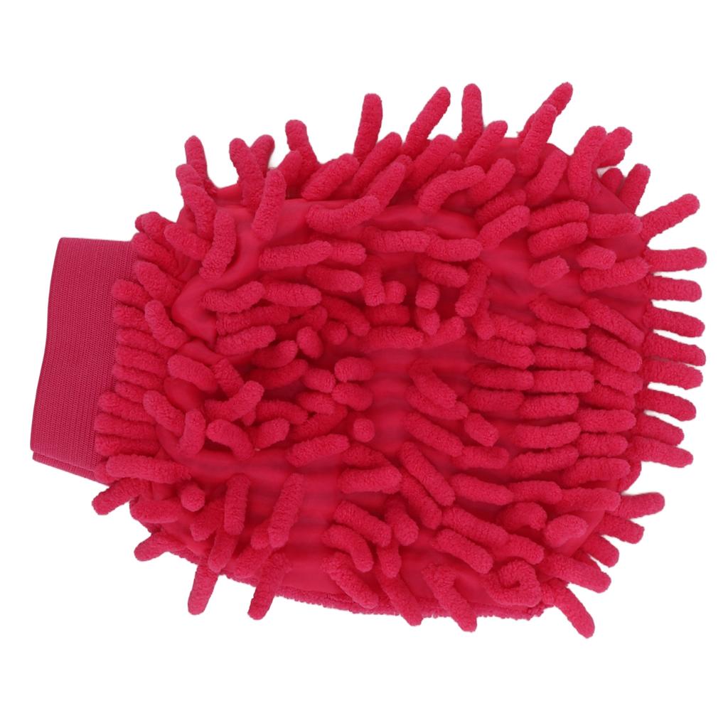 Car Wash Mitt Scratch Free Double Sided Chenille Pink Soft Washing Glove for Vehicle Cleaning