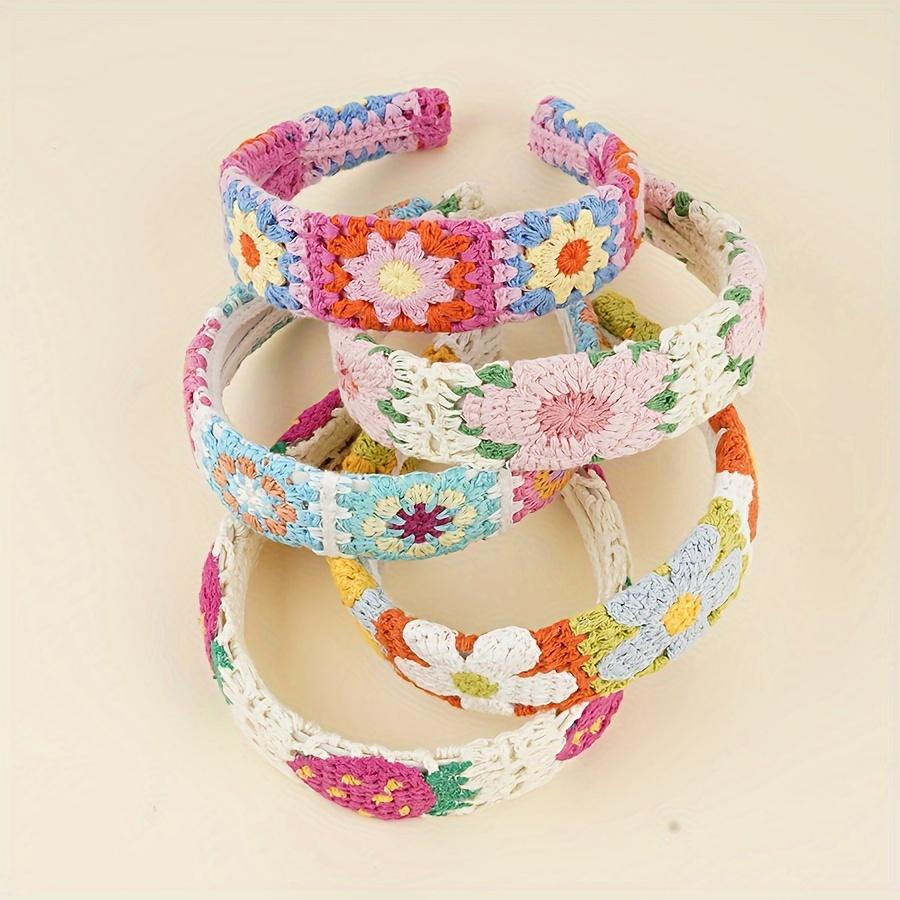 Boho-Chic Floral Knit Headband for Women - Cute & Stylish Hair Accessory, Perfect for Casual Attire