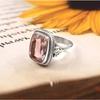 1 Pcs Retro  Rings For Women Aquamarine Birthstone Fine Filigree Pattern Cocktail Party Ring Wedding Banquet Fine Jewelry