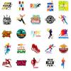 10/50Pcs Cartoon Running Stickers I Love Run Graffiti Sports English Sticker for DIY Luggage Laptop Skateboard Wall Toy Decal