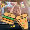 Key Ring Hamburger Coin Purse Portable Cartoon Silicone Wallet Green Frog Storage Bag  Kids