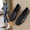 Fashion Ladies Summer Footwear Flat Moccasins Shoes for Women  Loafers Square Toe White Flats Lastest Shoe Casual Korean Style Trend