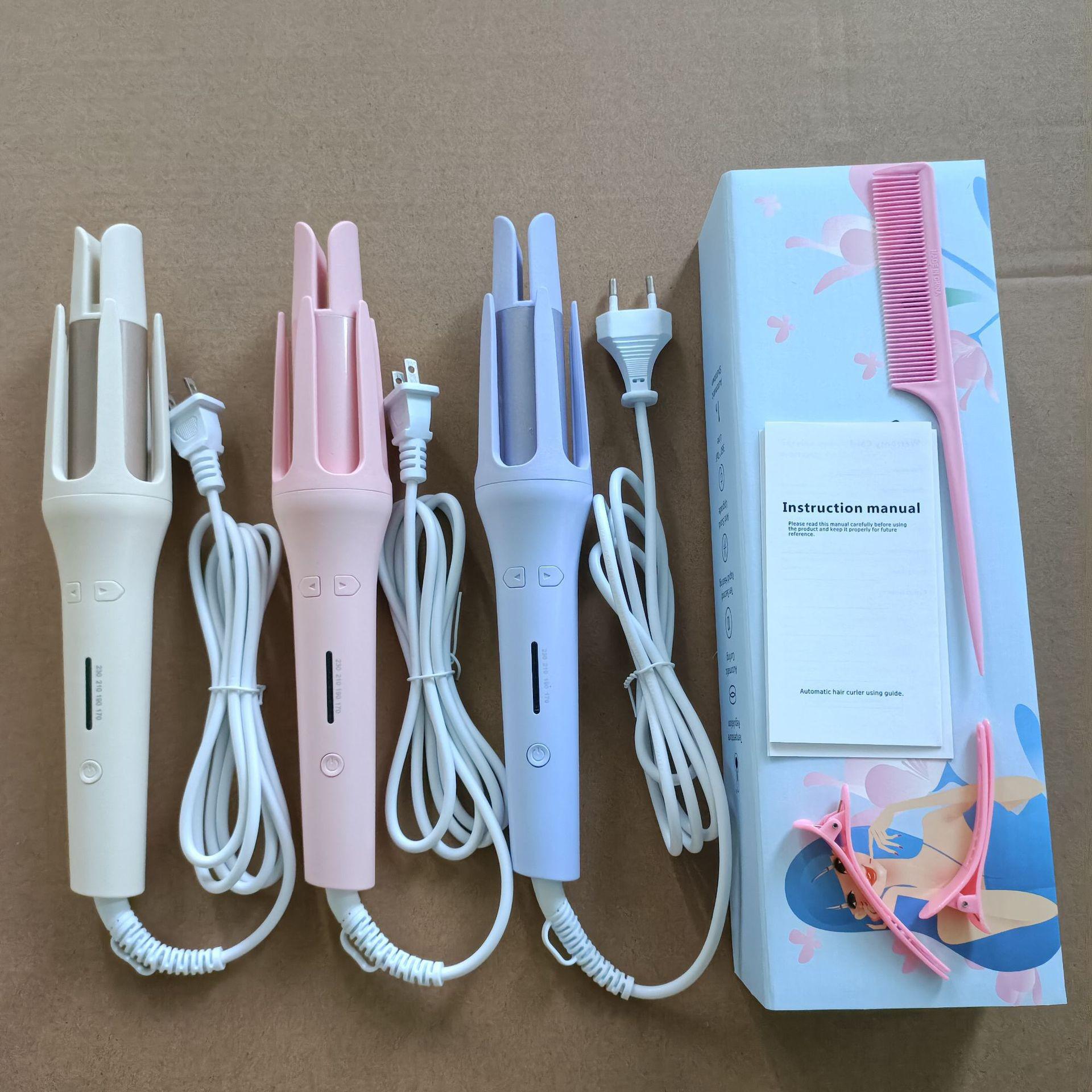 32mm Automatic Curling Iron with Negative Ions for Damage-Free, Large Waves US Plug розовый