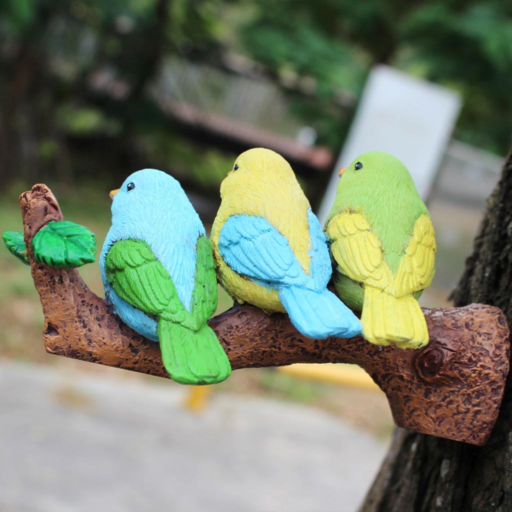 3 Bird Tree Pendant Resin Outdoor Garden Courtyard Potted Plant Decoration Home Wall Pendant