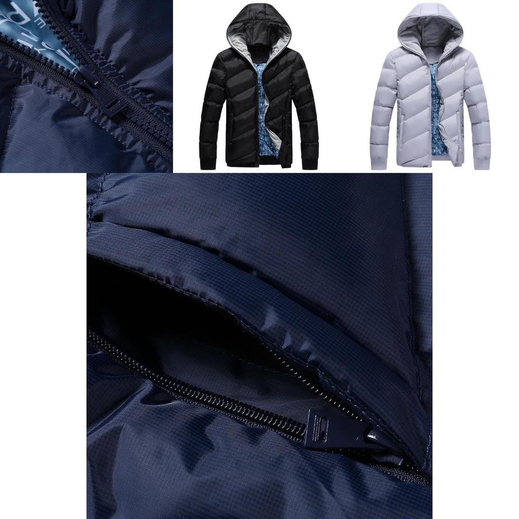 Elegant Fashion Men Winter Warm Padded Coat Thick Casual Outerwear Parka Jacket