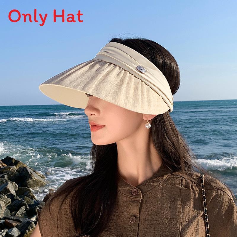 Summer Outdoor Wide Brim Sun Hat With Breathable Polyester For Womens Fashion And Sun Protection белый