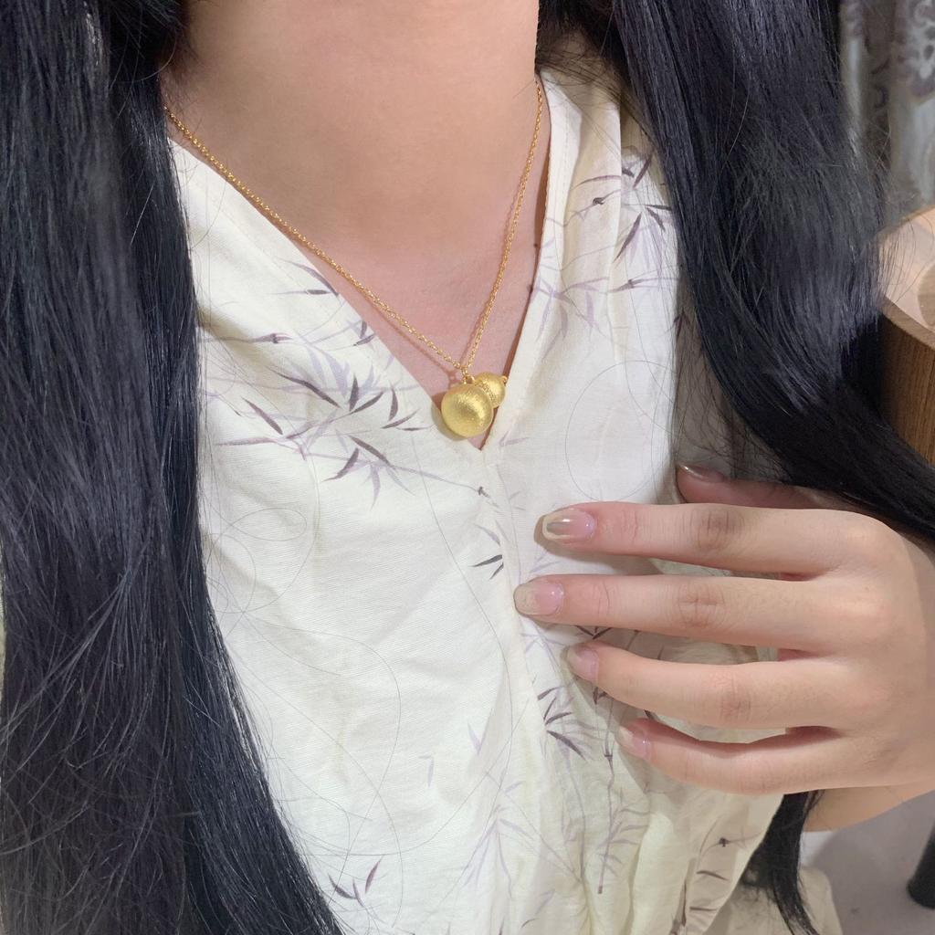 Handmade Brushed Gourd Pendant, Ancient Fulu Necklace, Women'S Telescopic Collarbone Chain, Niche High-End Accessories