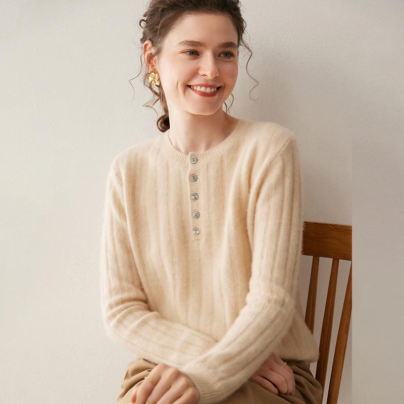 Soft Versatile Cashmere Women's Knit Solid Base Layer - Autumn/Winter