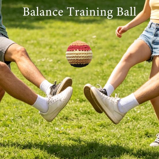 Hand Knitted Colorful Juggling Balls Set Soft Cotton Filled Footbag for Kids Adults Crochet Stress Relief Toy for Outdoor Play