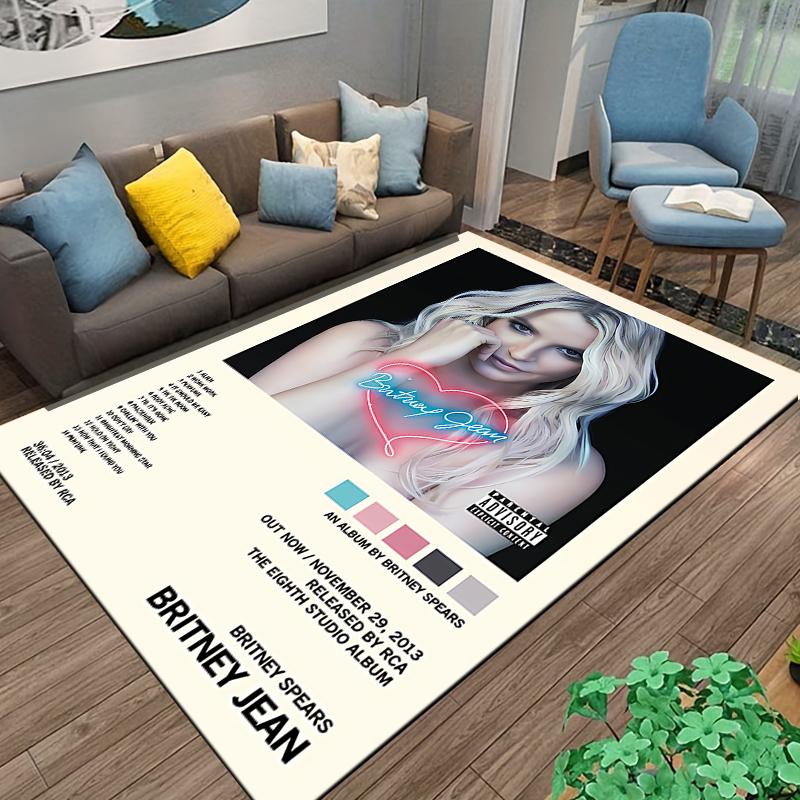 Britney Spears Britney Jean Album Cover Poster Tracklist Neon Heart decorative printed carpet for living room bedroom office floor soft durable mat
