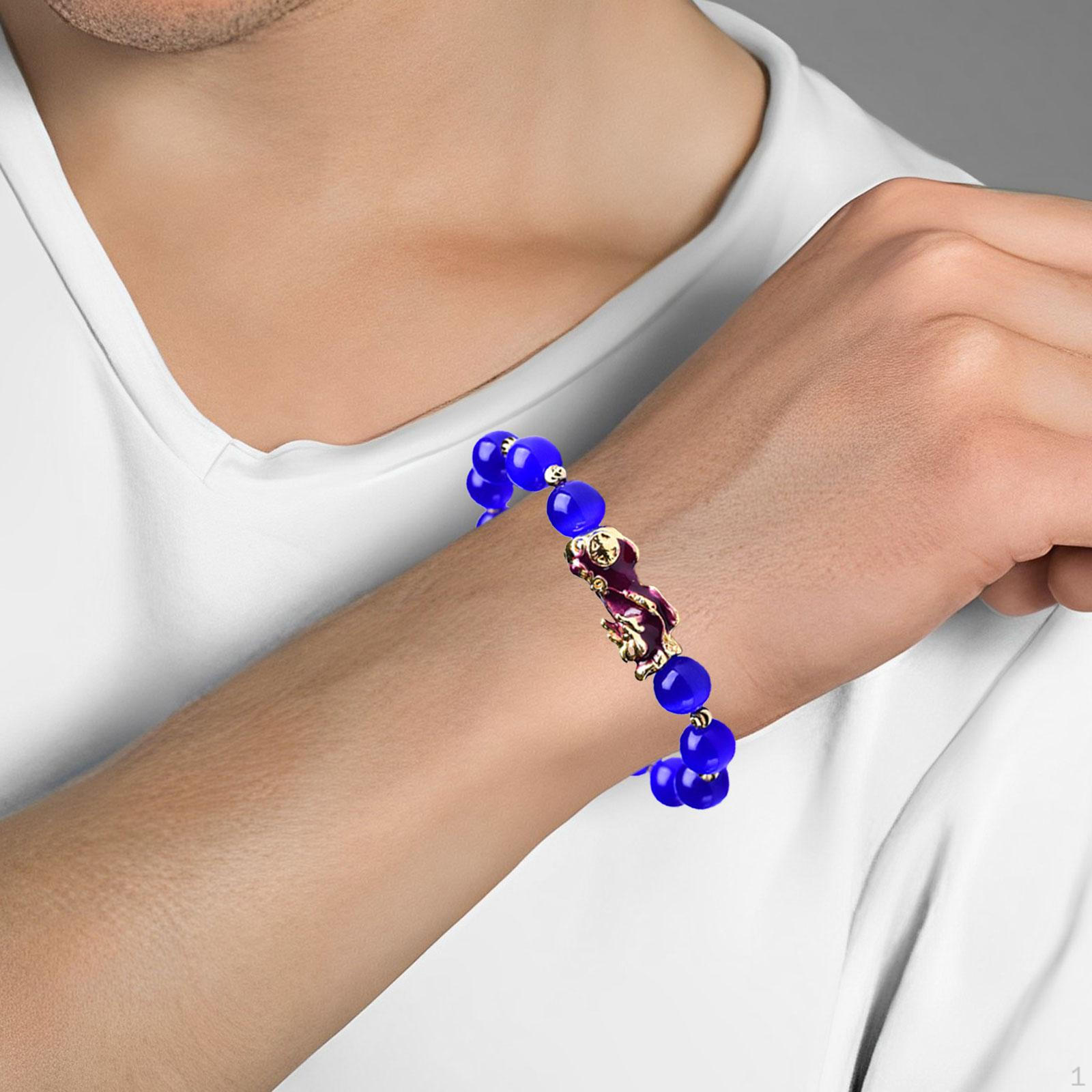 

Beaded Bracelet Jewelry Anniversary Gift for Men Women Feng Shui Chinese Style Retro Fashion Durable Purple to Red
