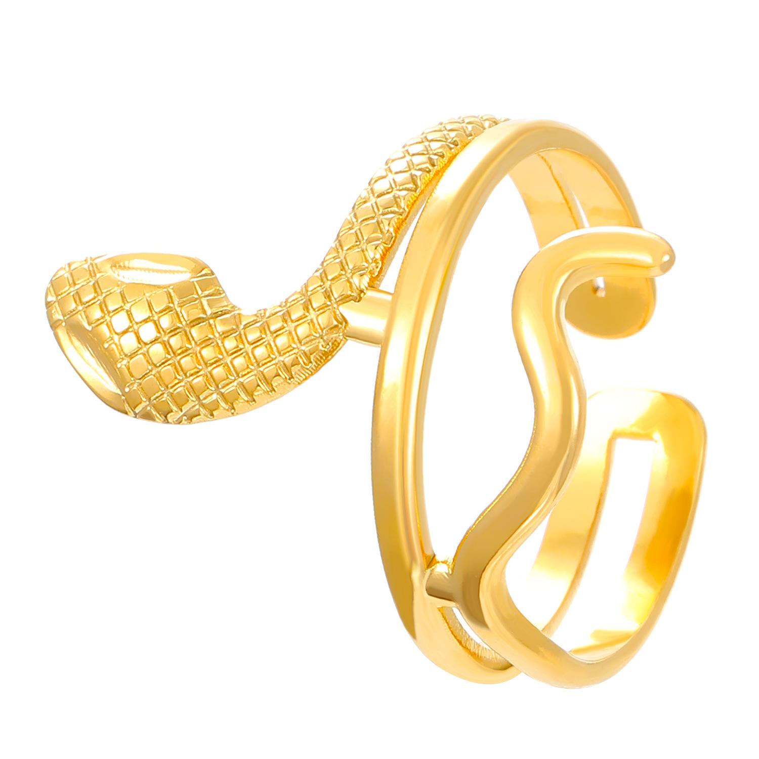 

Stainless Steel Hollow Heart Snake Open Rings for Women Men Gold Color Waterproof Hollow Heart Circle Ring Party Jewelry Gift