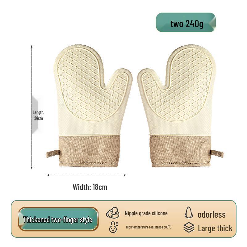 Heat-Resistant Non-Slip Silicone Oven Gloves for Baking and Cooking