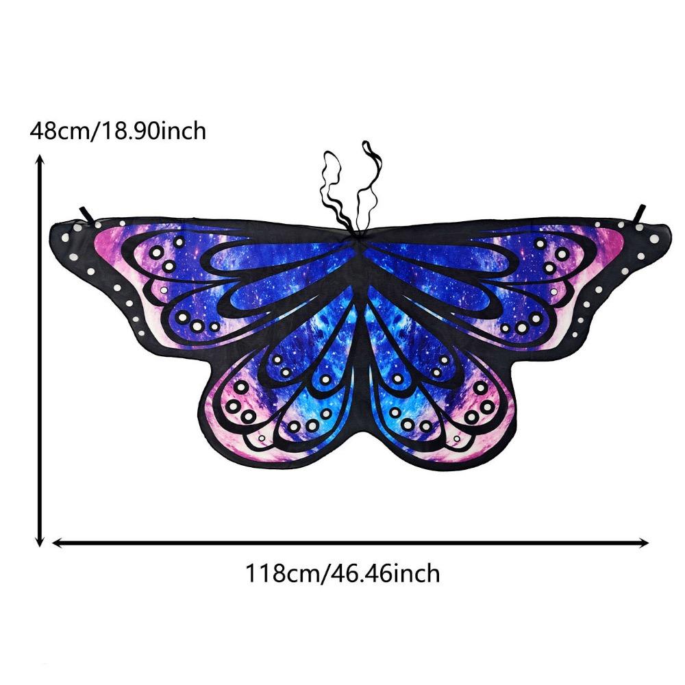 Colorful Kids Butterfly Wings Costume Fancy Dress Fairy Shawl Cape Butterfly Party Accessories 5