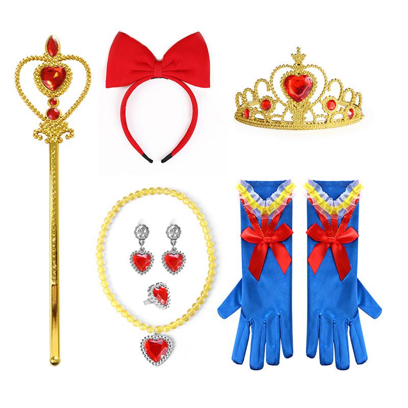 Disney Girls Cosplay Snow White Dress Yellow Luxury Costume with Cape Holiday Party Favor Girls Dress