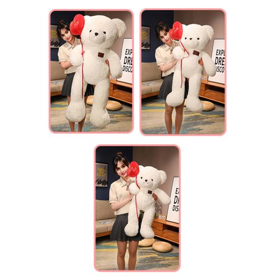 Large Teddy Bear Plush Giant Stuffed Animal Soft Cuddly Toy Huggable Heart-shaped Bear Plushie for Girlfriend Valentine's Day Gift