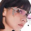 Personalized Sweet Cool Spicy Girl Eyeglasses  Star Diamond Small Frame Elliptical Glasses For Women Trendy Eyeglasses