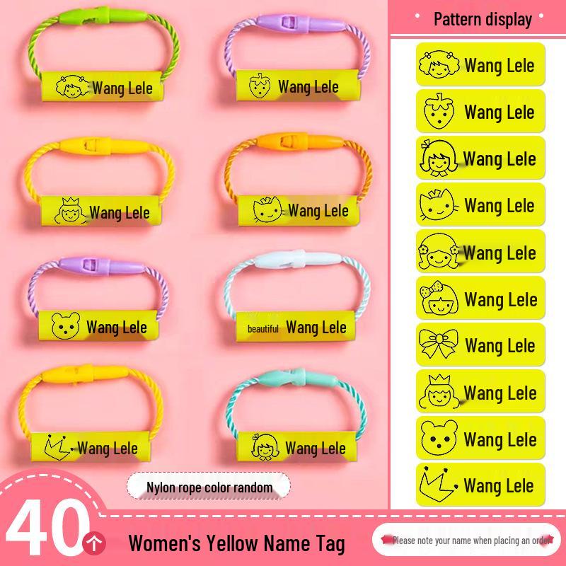 Back-to-School Name Tag Stickers & Lanyard Buckles for Kids' Shoes & Backpacks - Baby Name Circle