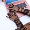 Long Fashion Women Sheer Tulle Full Finger Lace Mitten Women Gloves Thin Gloves Five Fingers Mitts