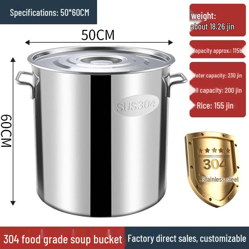 304 Stainless Steel Food Storage Bucket