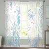 Marine Coral Seahorse Conch Window Tulle Curtains for Living Room Bedroom Hotel Luxury Decoration Sheer Curtains