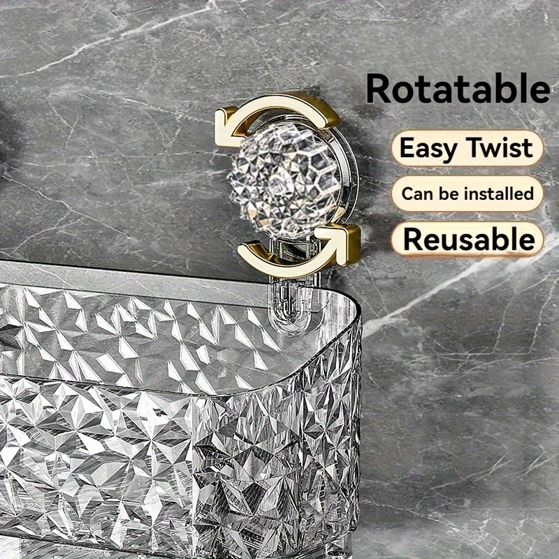 Suction Cup Bathroom Shelf No Drill Wall Mount Corner Shower Shelf Shampoo Holder Shower Caddy Drain Basket Bathroom Organizer