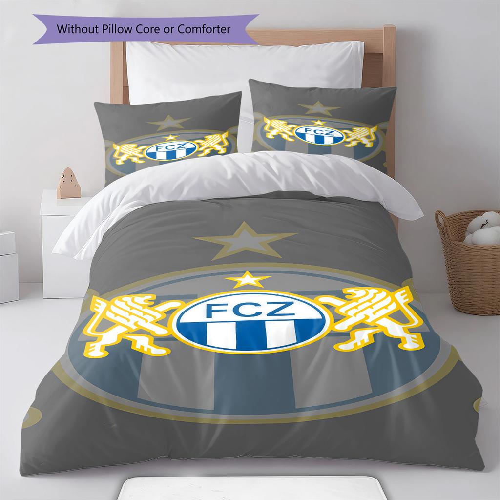 FC Luzern  Pattern Bedding Quilt Set Quilt Cover Pillowcase Home Decoration Birthday Gift (1 * duvet cover + 2 * pillowcase, without core)