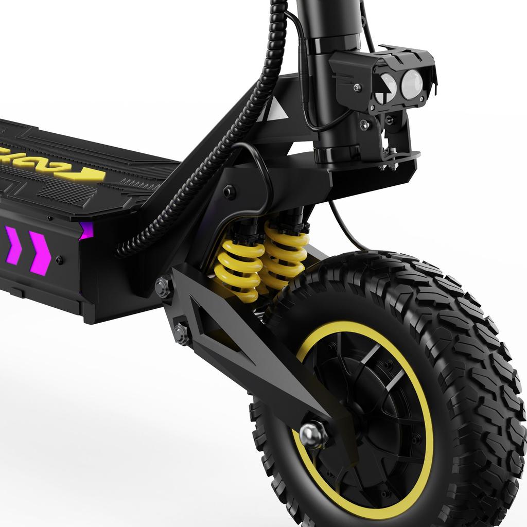 OOTD T10 Pro Erwachsenen Elektroroller 2x 1300W Motoren 52V23.4AH Akku 65KM/H 11'' Geländereifen Stadt Faltbar Tragbarer E-Scooter