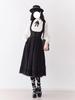 Gothic Lolita Blouse and Suspender Long Sleeves with Detachable French High Mori Girl Black and Size XL [XHSUKADO] 2-Piece Set Skirt, Ribbons, Girly,