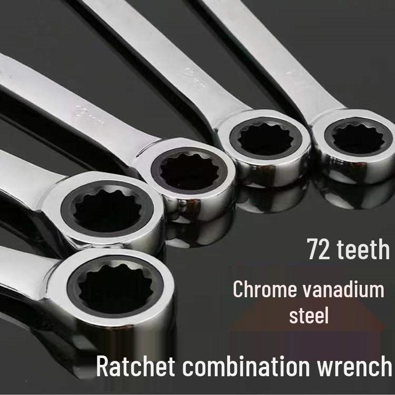 Dual-Purpose Multifunctional Ratchet Wrench Set: Open & Box-End Combination Tool Collection