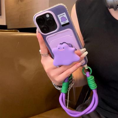 Hängeseil Kartenfach Handytasche Lila Monster Halter für Apple 17PROMAX Rundumschutz Neue Hängeseil Weichhülle