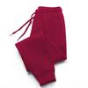 Men Solid Color Casual Sweatpants Drawstring Elastic Waistband Pockets Sport Pants Wide Leg Jogging Pants