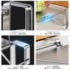 Folding Kitchen Auxiliary Tabletop Storage Shelf with Towel Hanging Workbench for Convenient Kitchen Tabletop Cabinet Door Table Stainless Steel