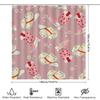 Adorable Cartoon Pattern Shower Curtain Pink Stars Shoes Design For Bathroom Decoration