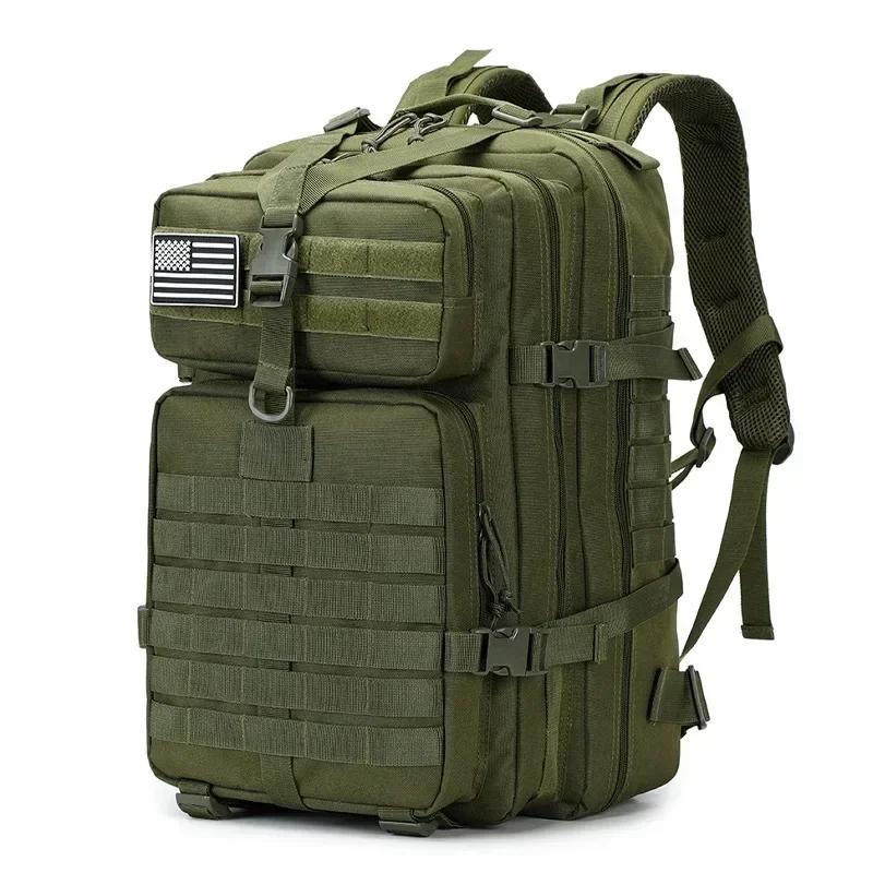 

45L Man Tactical Backpacks HkingTraveling Bags Survival Outdoor 3P Assault Pack EDC Molle Pack For Trekking Hunting Bag зелений