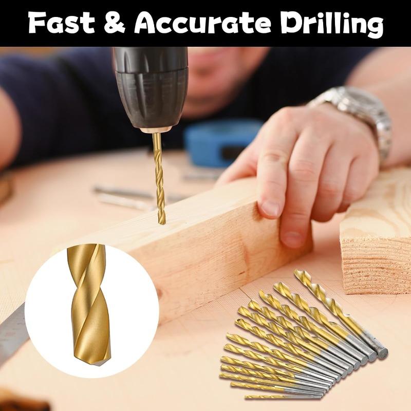 13PCS Drill Bit Set High-Speed Steel Drill Kit Impact Quick Change Drill Kit for Glass Metal Tile Concrete Masonry Electric Tool