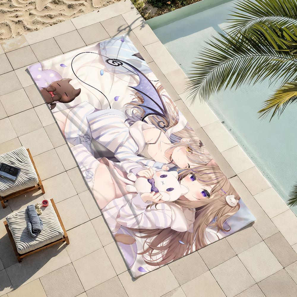 White Cat Girl Towel Shower Sauna Travel Spa Quick Dry Gym Accessories Soft Large Beach Towels