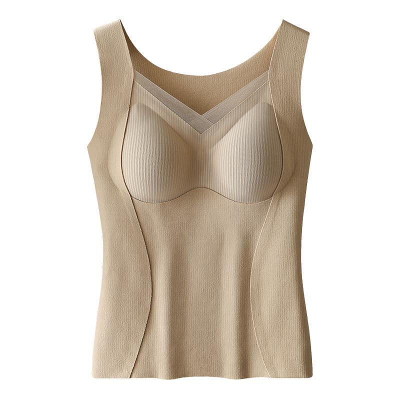 

Женский большой бархатный утепленный жилет с нагрудными накладками — бесшовный, утягивающий спину, большого размера, удобный базовый слой. 2XL