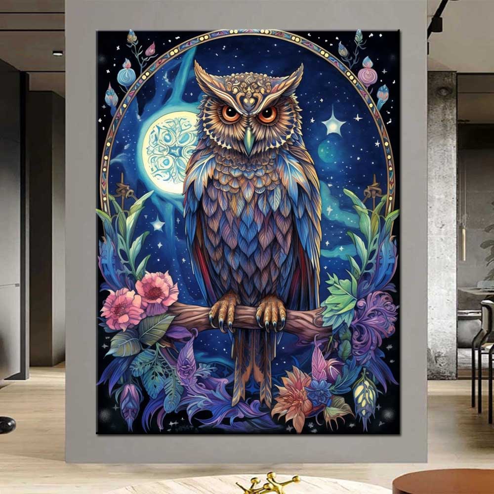 

Полный квадратный/круглый дрель 5D DIY алмазная живопись Совы и цветы картина Алмазная вышивка крестиком домашний декор Y3781 round 40x30cm серый