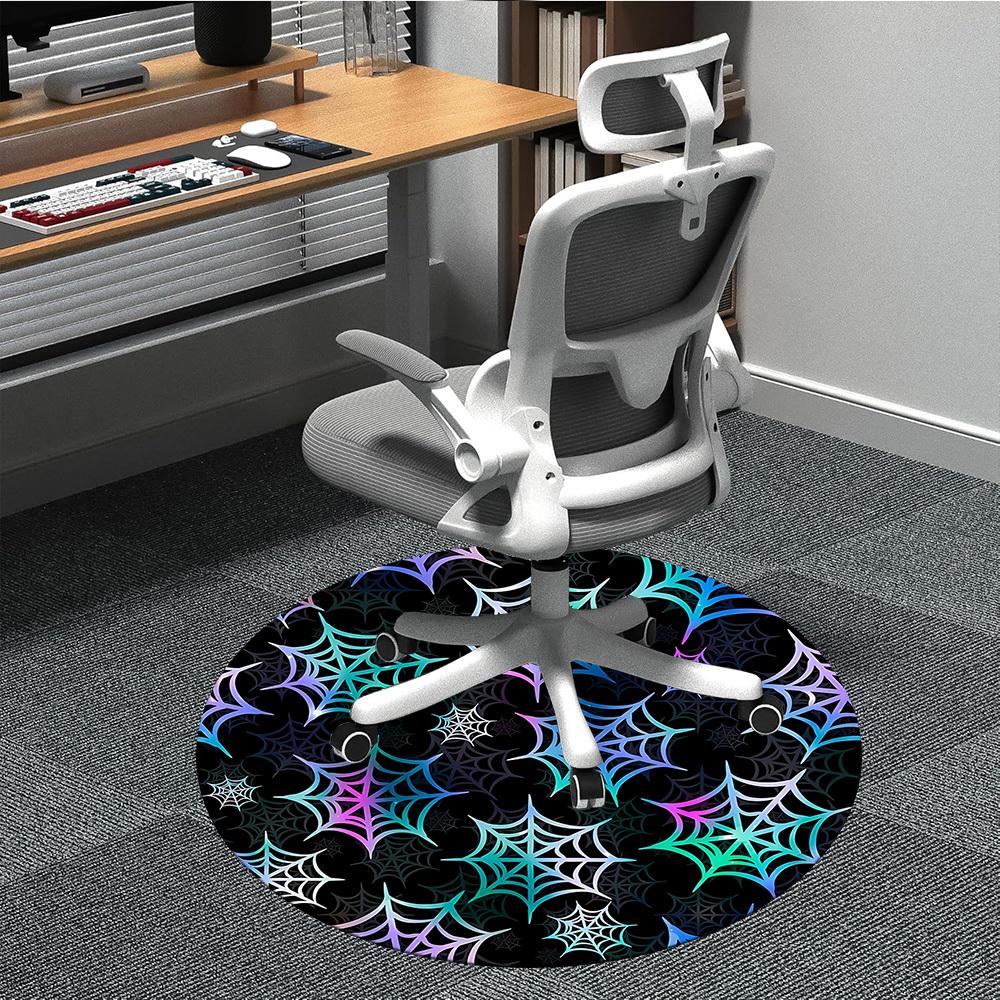 1PC Spider Web Pattern Chair Carpet for Office, Indoor Non-Slip Washable  Carpet, Soft Comfortable Mat For Office Room yy250930111 80cm by 80cm